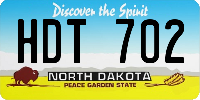 ND license plate HDT702