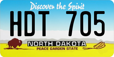 ND license plate HDT705