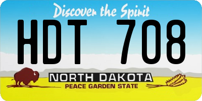 ND license plate HDT708