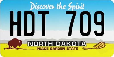 ND license plate HDT709