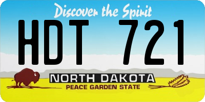 ND license plate HDT721