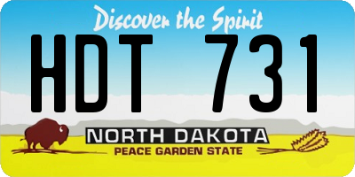 ND license plate HDT731