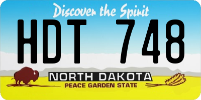 ND license plate HDT748
