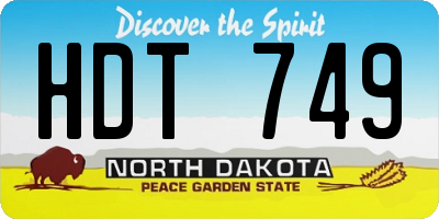 ND license plate HDT749