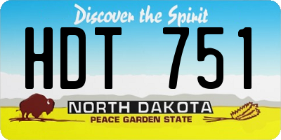 ND license plate HDT751