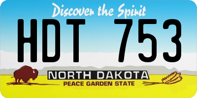 ND license plate HDT753
