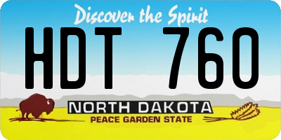 ND license plate HDT760