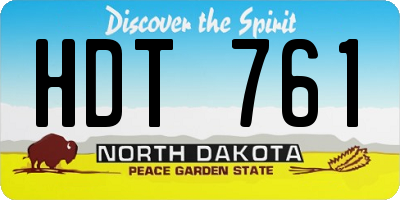 ND license plate HDT761