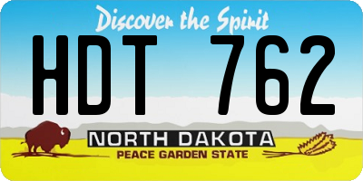 ND license plate HDT762