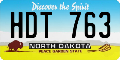 ND license plate HDT763