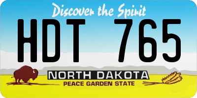 ND license plate HDT765