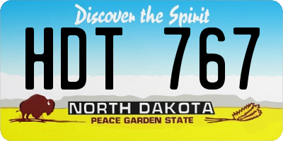 ND license plate HDT767