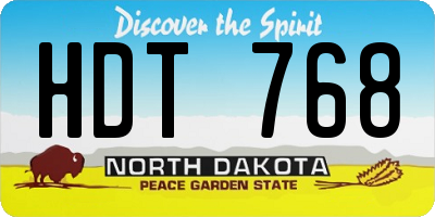 ND license plate HDT768