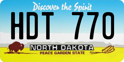 ND license plate HDT770