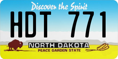 ND license plate HDT771