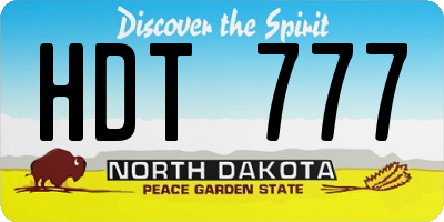 ND license plate HDT777