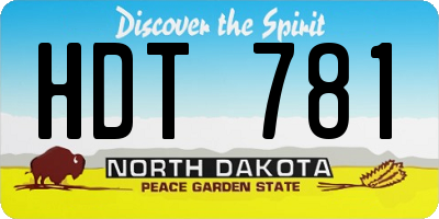 ND license plate HDT781