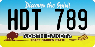 ND license plate HDT789