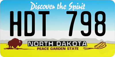ND license plate HDT798