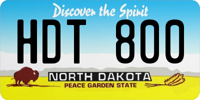 ND license plate HDT800