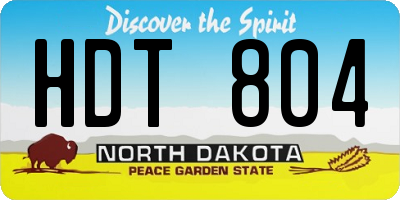 ND license plate HDT804