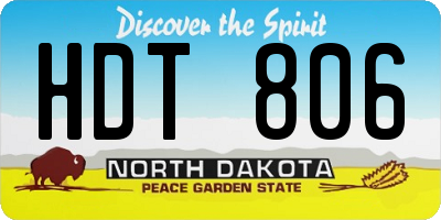 ND license plate HDT806