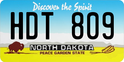 ND license plate HDT809