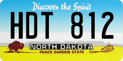 ND license plate HDT812