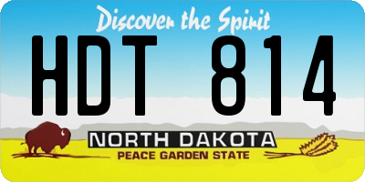 ND license plate HDT814
