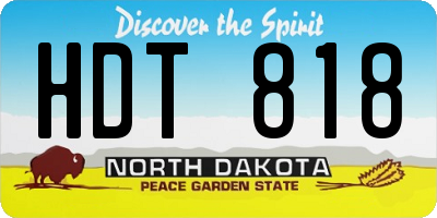 ND license plate HDT818