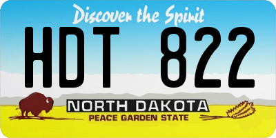 ND license plate HDT822