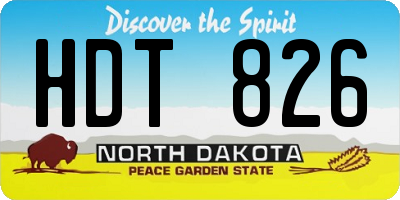 ND license plate HDT826