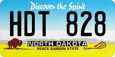 ND license plate HDT828