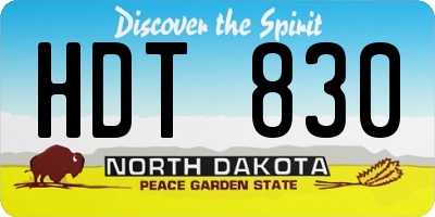 ND license plate HDT830