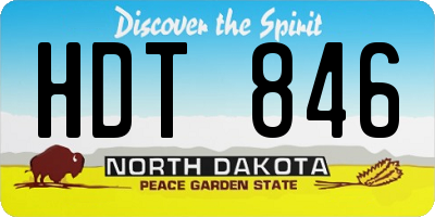 ND license plate HDT846