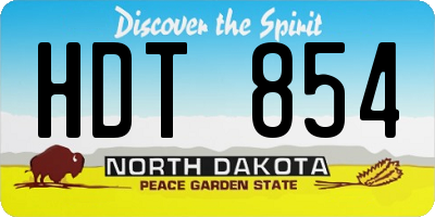 ND license plate HDT854