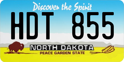 ND license plate HDT855