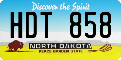 ND license plate HDT858