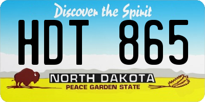 ND license plate HDT865