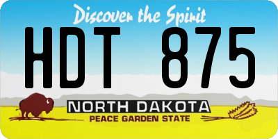 ND license plate HDT875