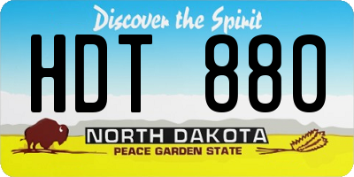 ND license plate HDT880