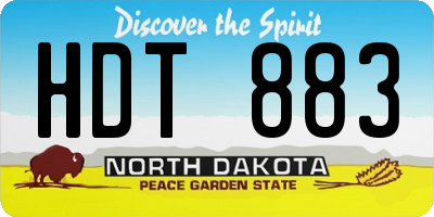 ND license plate HDT883