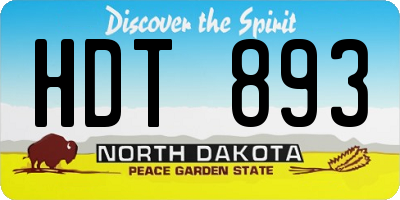 ND license plate HDT893