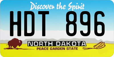 ND license plate HDT896
