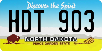 ND license plate HDT903