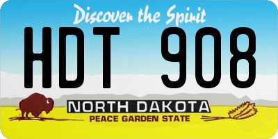 ND license plate HDT908