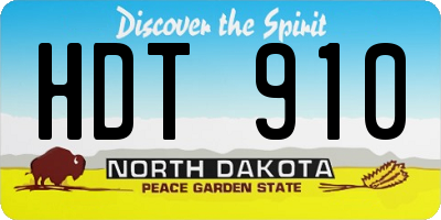 ND license plate HDT910