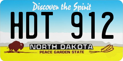 ND license plate HDT912
