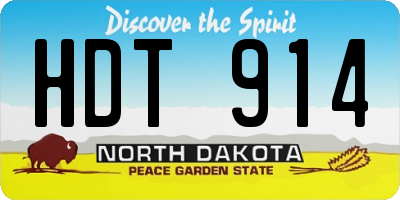 ND license plate HDT914