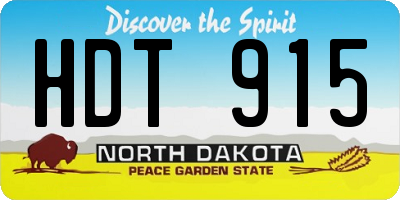 ND license plate HDT915